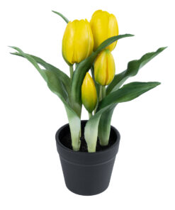 GloboStar® GloboStar® Artificial Garden YELLOW TULIP 21093 Διακοσμητικό Φυτό Κίτρινη Τουλίπα Υ23cm