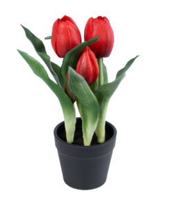 GloboStar® GloboStar® Artificial Garden RED TULIP 21094 Διακοσμητικό Φυτό Κόκκινη Τουλίπα Υ23cm
