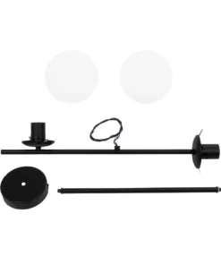 GLOBOSTAR® GLOBUS 201-0118 Μοντέρνο Φωτιστικό Οροφής με Ντουί 2 x E27 AC 220-240V IP20 - Μαύρο & Λευκό - Μ65 x Π15 x Υ23cm 18 210 0018 9