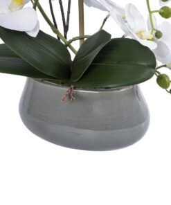 GloboStar® Artificial Garden WHITE ORCHID 21120 Διακοσμητικό Φυτό Λευκή Ορχιδέα Υ43cm 9 21120 4