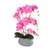 GloboStar® GloboStar® Artificial Garden PINK ORCHID 21121 Διακοσμητικό Φυτό Έντονο Ροζ Ορχιδέα Υ43cm