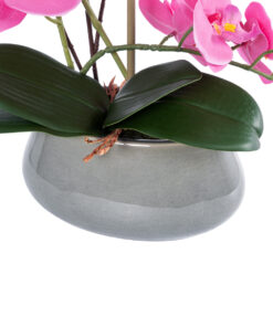 GloboStar® Artificial Garden PINK ORCHID 21121 Διακοσμητικό Φυτό Έντονο Ροζ Ορχιδέα Υ43cm 9 21121 4