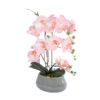 GloboStar® GloboStar® Artificial Garden SALMON PINK ORCHID 21122 Διακοσμητικό Φυτό Ροζ-Πορτοκαλί Ορχιδέα Υ43cm