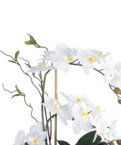 GloboStar® Artificial Garden WHITE ORCHID 21125 Διακοσμητικό Φυτό Λευκή Ορχιδέα Υ42cm 9 21125 4