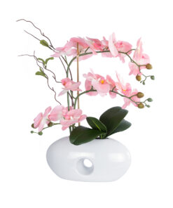 GloboStar® GloboStar® Artificial Garden PINK ORCHID 21126 Διακοσμητικό Φυτό Ροζ Ορχιδέα Υ42cm