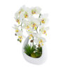 GloboStar® GloboStar® Artificial Garden WHITE ORCHID 21128 Διακοσμητικό Φυτό Λευκή Ορχιδέα Υ39cm