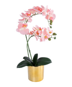 GloboStar® GloboStar® Artificial Garden SALMON PINK ORCHID 21129 Διακοσμητικό Φυτό Φούξια Ορχιδέα Υ43cm