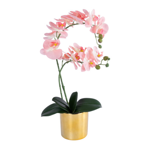 GloboStar® GloboStar® Artificial Garden SALMON PINK ORCHID 21129 Διακοσμητικό Φυτό Φούξια Ορχιδέα Υ43cm
