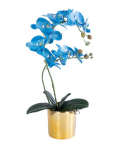 GloboStar® GloboStar® Artificial Garden BLUE ORCHID 21130 Διακοσμητικό Φυτό Μπλε Ορχιδέα Υ43cm