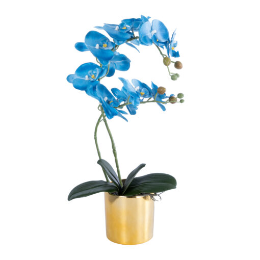 GloboStar® GloboStar® Artificial Garden BLUE ORCHID 21130 Διακοσμητικό Φυτό Μπλε Ορχιδέα Υ43cm