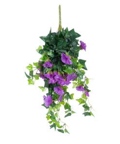 GloboStar® GloboStar® Artificial Garden MORNING GLORY HANGIN PLANT 21132 Τεχνητό Διακοσμητικό Κρεμαστό Κλαδί Ορτανσίας Y65cm