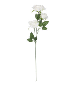 GloboStar® GloboStar® Artificial Garden WHITE ROSE BRANCH 21138 Τεχνητό Διακοσμητικό Κλαδί Λεύκο Τριαντάφυλλο Y66cm