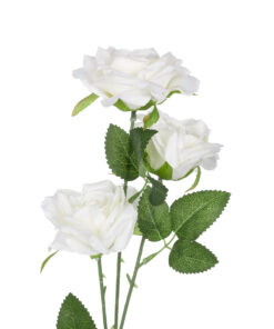 Alternative view of GloboStar® Artificial Garden WHITE ROSE BRANCH 21138 Τεχνητό Διακοσμητικό Κλαδί Λεύκο Τριαντάφυλλο Y66cm