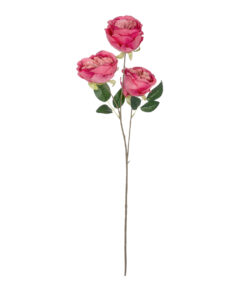 GloboStar® GloboStar® Artificial Garden HOT PINK ROSE BRANCH 21139 Τεχνητό Διακοσμητικό Κλαδί έντονο Ροζ Τριαντάφυλλο Y70cm