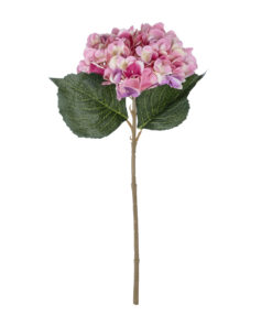 GloboStar® GloboStar® Artificial Garden PINK HYDRANGEA BRANCH 21140 Τεχνητό Διακοσμητικό Κλαδί έντονο Ροζ Ορτανσία Y47cm