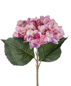 Alternative view of GloboStar® Artificial Garden PINK HYDRANGEA BRANCH 21140 Τεχνητό Διακοσμητικό Κλαδί έντονο Ροζ Ορτανσία Y47cm