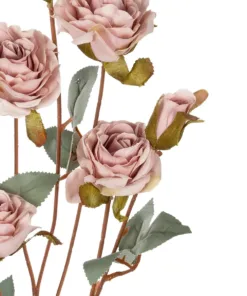 Alternative view of GloboStar® Artificial Garden PINK ROSE BRANCH 21142 Τεχνητό Διακοσμητικό Κλαδί Τριαντάφυλλα Ροζ Y80cm