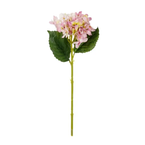 GloboStar® GloboStar® Artificial Garden LIGHT PINK HYDRANGEA BRANCH 21144 Τεχνητό Διακοσμητικό Κλαδί Ροζ Ορτανσία Y47cm