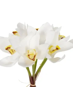 Alternative view of GloboStar® Artificial Garden WHITE ORCHID BOUQUET 21151 Τεχνητό Διακοσμητικό Μπουκέτο Λευκής Ορχιδέας Y26cm