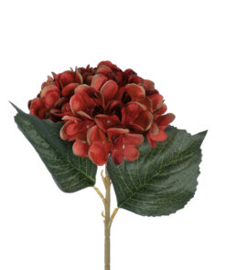 Alternative view of GloboStar® Artificial Garden RED HYDRANGEA BRANCH 21174 Τεχνητό Διακοσμητικό Κλαδί Ορτανσίας Κόκκινο  Y47cm