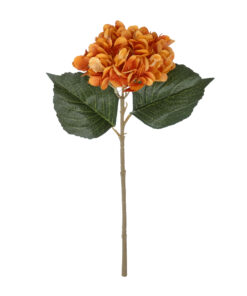 GloboStar® GloboStar® Artificial Garden ORANGE HYDRANGEA BRANCH 21179 Τεχνητό Διακοσμητικό Κλαδί Ορτανσίας Πορτοκαλί  Y47cm