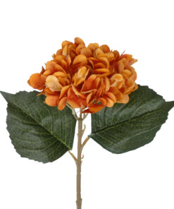 Alternative view of GloboStar® Artificial Garden ORANGE HYDRANGEA BRANCH 21179 Τεχνητό Διακοσμητικό Κλαδί Ορτανσίας Πορτοκαλί  Y47cm