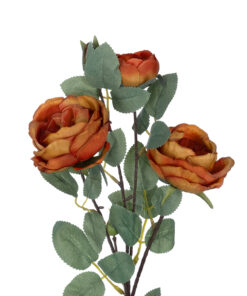 Alternative view of GloboStar® Artificial Garden CORAL RED CLIMBING ROSE BRANCH 21187 Τεχνητό Διακοσμητικό Κλαδί Τριαντάφυλλο Κοραλί Y70cm