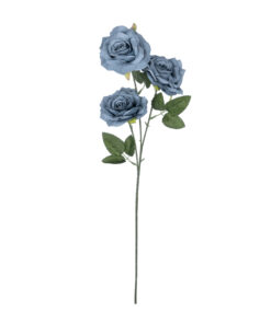 GloboStar® GloboStar® Artificial Garden GREY BLUE CLIMBING ROSE BRANCH 21188 Τεχνητό Διακοσμητικό Κλαδί Τριαντάφυλλο Γκρί Μπλέ Y66cm