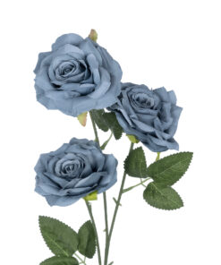 Alternative view of GloboStar® Artificial Garden GREY BLUE CLIMBING ROSE BRANCH 21188 Τεχνητό Διακοσμητικό Κλαδί Τριαντάφυλλο Γκρί Μπλέ Y66cm