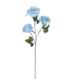 GloboStar® GloboStar® Artificial Garden SKY BLUE CLIMBING ROSE BRANCH 21191 Τεχνητό Διακοσμητικό Κλαδί Τριαντάφυλλο Ξεθωριασμένο Γαλάζιο Y66cm