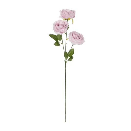 GloboStar® GloboStar® Artificial Garden PURPLE ROSE BRANCH 21194 Τεχνητό Διακοσμητικό Κλαδί Τριαντάφυλλα Μωβ Y66cm