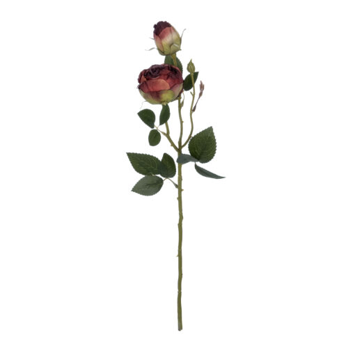 GloboStar® GloboStar® Artificial Garden RED DAMASK CLIMBING ROSE BRANCH 21197 Τεχνητό Διακοσμητικό Κλαδί Τριαντάφυλλο Κόκκινο Y55cm