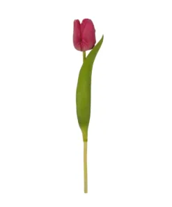 GloboStar® GloboStar® Artificial Garden HOT PINK TULIP BRANCH 21201 Τεχνητό Διακοσμητικό Κλαδί Έντονο Ροζ Τουλίπα Y37cm