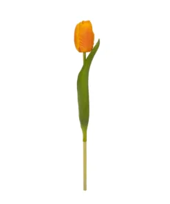 GloboStar® GloboStar® Artificial Garden ORANGE TULIP BRANCH 21202 Τεχνητό Διακοσμητικό Κλαδί Πορτοκαλί Τουλίπα Y37cm