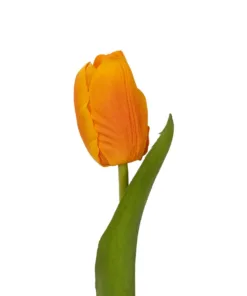 GloboStar® Artificial Garden ORANGE TULIP BRANCH 21202 Τεχνητό Διακοσμητικό Κλαδί Πορτοκαλί Τουλίπα Y37cm 6 21203 3