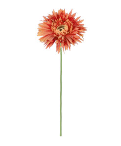 GloboStar® GloboStar® Artificial Garden ORANGE  ROSE BRANCH 21206 Τεχνητό Διακοσμητικό Κλαδί Ζέρμπερας Πορτοκαλί Y44cm
