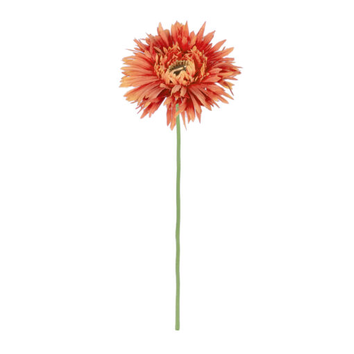 GloboStar® GloboStar® Artificial Garden ORANGE  ROSE BRANCH 21206 Τεχνητό Διακοσμητικό Κλαδί Ζέρμπερας Πορτοκαλί Y44cm