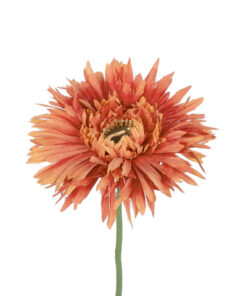 Alternative view of GloboStar® Artificial Garden ORANGE  ROSE BRANCH 21206 Τεχνητό Διακοσμητικό Κλαδί Ζέρμπερας Πορτοκαλί Y44cm