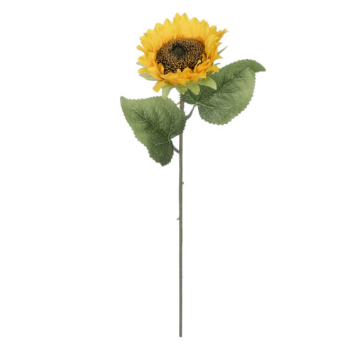 GloboStar® GloboStar® Artificial Garden YELLOW SUNFLOWER  BRANCH 21212 Τεχνητό Διακοσμητικό Κλαδί Ηλιοτρόπιο Κίτρινο Y50cm
