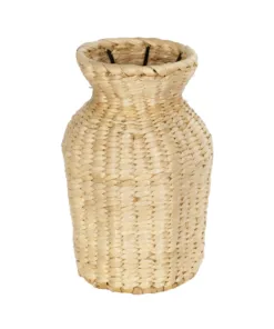 GloboStar® GloboStar® Artificial Garden HAVANA 21222 Διακοσμητικό Πλεκτό Καλάθι - Κασπώ Γλάστρα - Flower Pot Μπεζ Μ16 x Π16 x Υ25cm