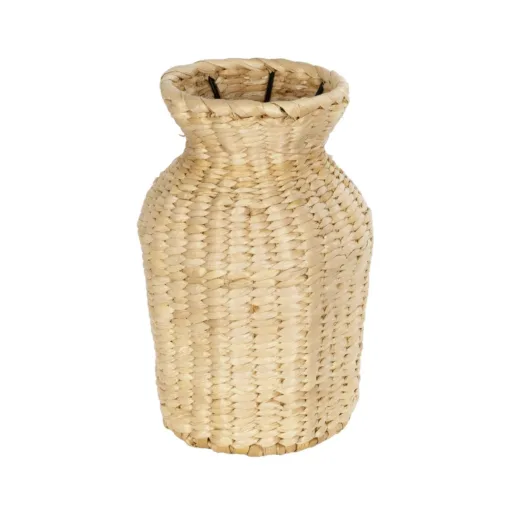 GloboStar® GloboStar® Artificial Garden HAVANA 21222 Διακοσμητικό Πλεκτό Καλάθι - Κασπώ Γλάστρα - Flower Pot Μπεζ Μ16 x Π16 x Υ25cm