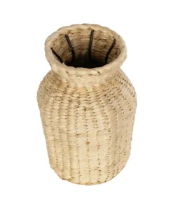 Alternative view of GloboStar® Artificial Garden HAVANA 21222 Διακοσμητικό Πλεκτό Καλάθι - Κασπώ Γλάστρα - Flower Pot Μπεζ Μ16 x Π16 x Υ25cm