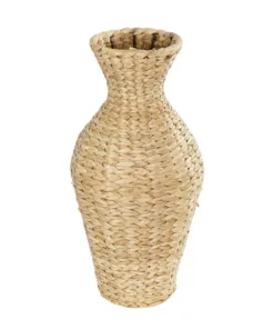 GloboStar® GloboStar® Artificial Garden HAVANA 21223 Διακοσμητικό Πλεκτό Καλάθι Κασπώ Γλάστρα Μπεζ Π22 x M22 x Υ42cm