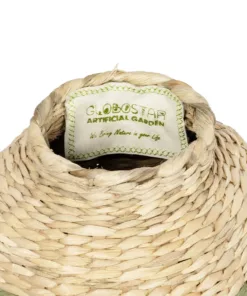 GloboStar® Artificial Garden TORONTO 21224 Διακοσμητικό Πλεκτό Καλάθι - Κασπώ Γλάστρα - Flower Pot Μπεζ με Πολύχρομο Π25 x M25 x Υ32cm 11 21224 6