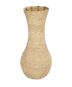 GloboStar® GloboStar® Artificial Garden SANDIAGO 21233 Διακοσμητικό Πλεκτό Καλάθι - Κασπώ Γλάστρα - Flower Pot Μπεζ Π30 x M30 x Υ60cm