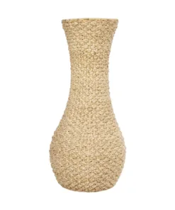 GloboStar® Artificial Garden SANDIAGO 21233 Διακοσμητικό Πλεκτό Καλάθι - Κασπώ Γλάστρα - Flower Pot Μπεζ Π30 x M30 x Υ60cm 9 21233 4