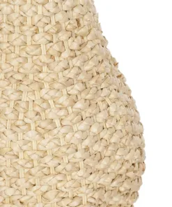 GloboStar® Artificial Garden SANDIAGO 21233 Διακοσμητικό Πλεκτό Καλάθι - Κασπώ Γλάστρα - Flower Pot Μπεζ Π30 x M30 x Υ60cm 10 21233 5