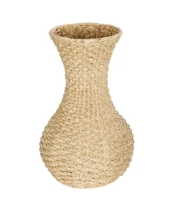 GloboStar® GloboStar® Artificial Garden SANDIAGO 21234 Διακοσμητικό Πλεκτό Καλάθι - Κασπώ Γλάστρα - Flower Pot Μπεζ Π25 x M25 x x Υ40cm