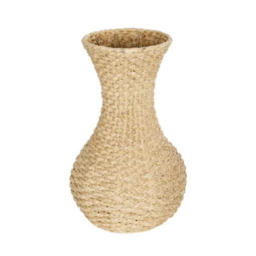 GloboStar® GloboStar® Artificial Garden SANDIAGO 21234 Διακοσμητικό Πλεκτό Καλάθι - Κασπώ Γλάστρα - Flower Pot Μπεζ Π25 x M25 x x Υ40cm