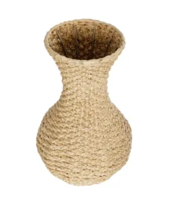 Alternative view of GloboStar® Artificial Garden SANDIAGO 21234 Διακοσμητικό Πλεκτό Καλάθι - Κασπώ Γλάστρα - Flower Pot Μπεζ Π25 x M25 x x Υ40cm